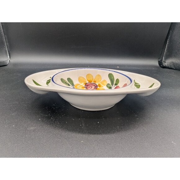 Hand Painted Amfora Portugal Ceramic Floral Pattern Oval Olive Dish - Picture 3 of 10